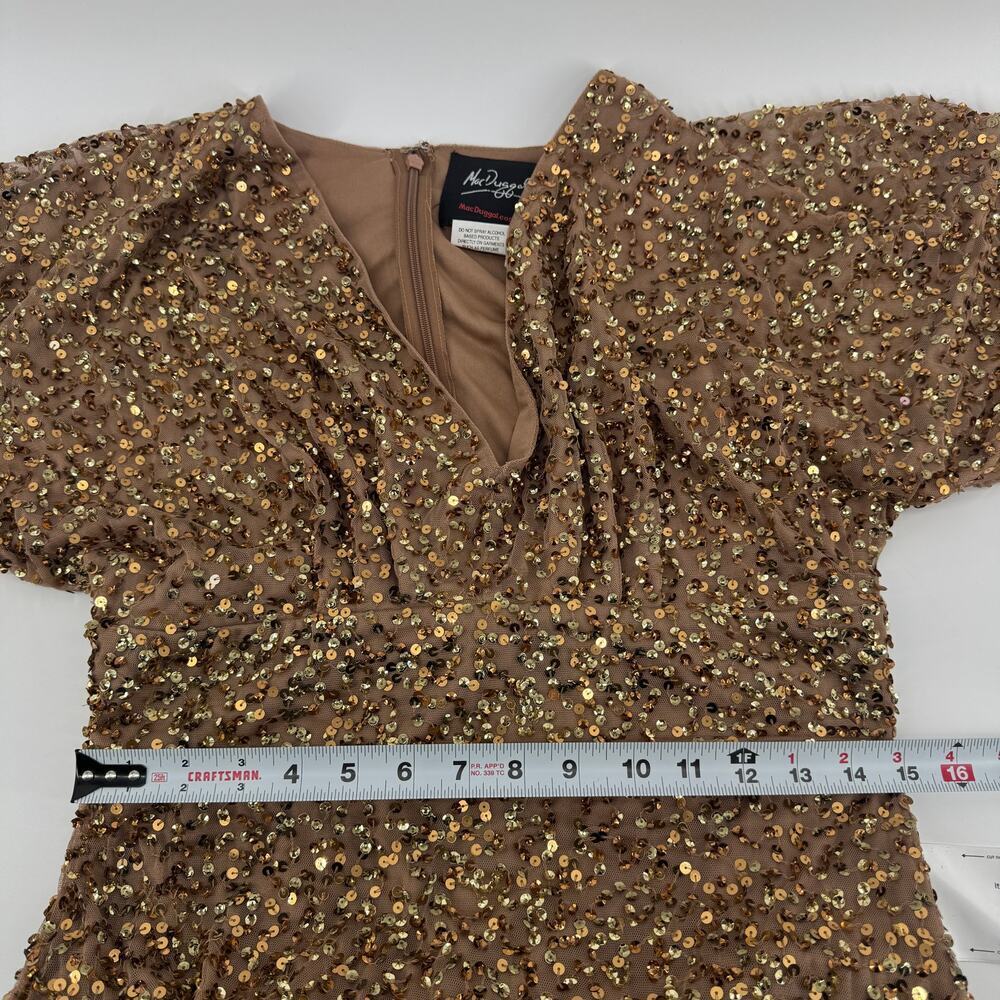Mac Duggal 10791 Bronze Sequin Long Sleeve Gown Size 12 NWT Formal Prom Bishop - Picture 12 of 12